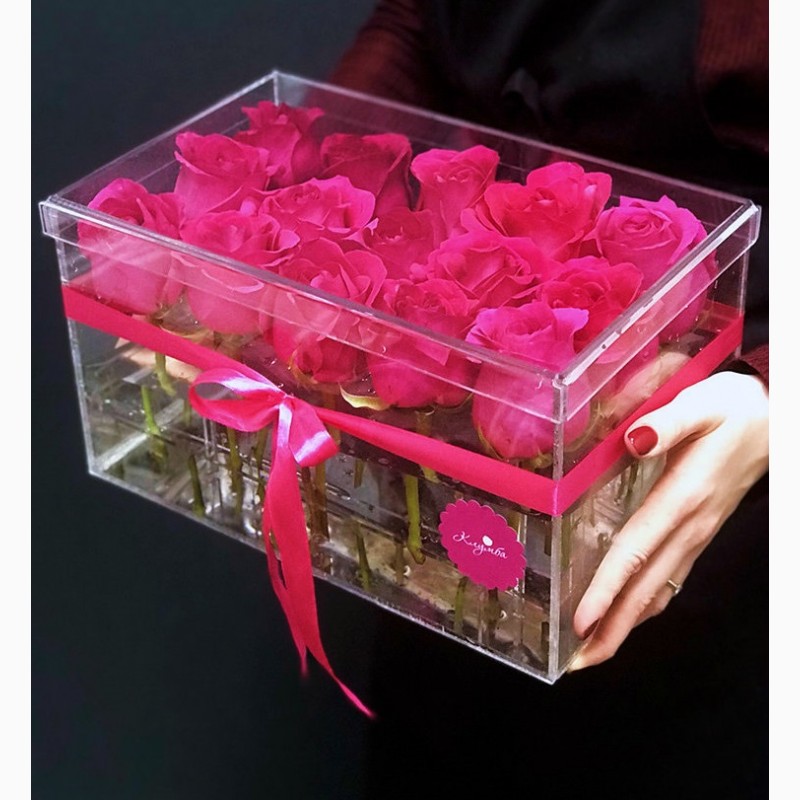 Фото 5. Акриловые прозрачные коробки для цветов - На 9, 15 и 25 роз